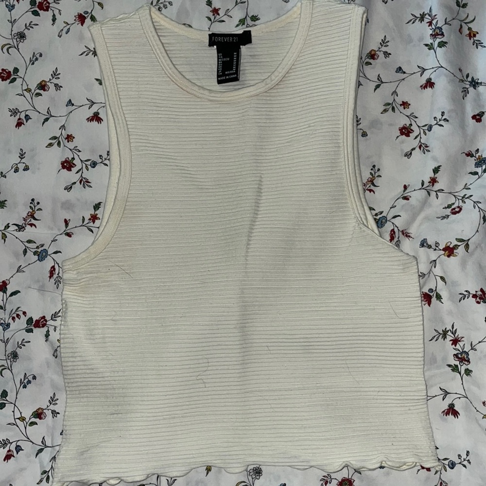 Cream Tank top/crop top
